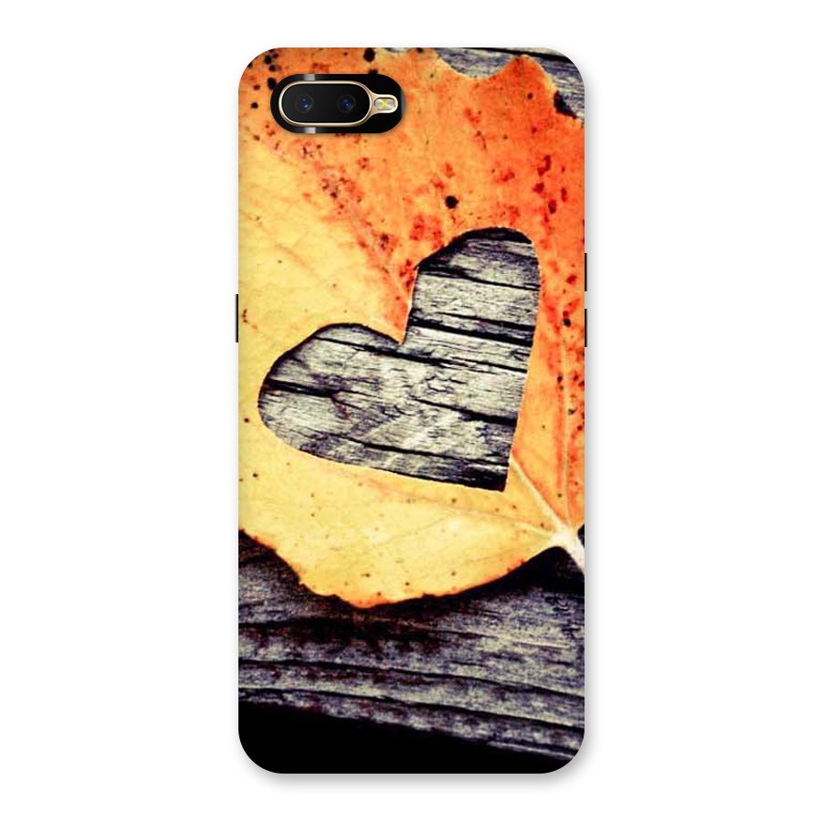 Wood Heart Leaf Back Case for Oppo K1