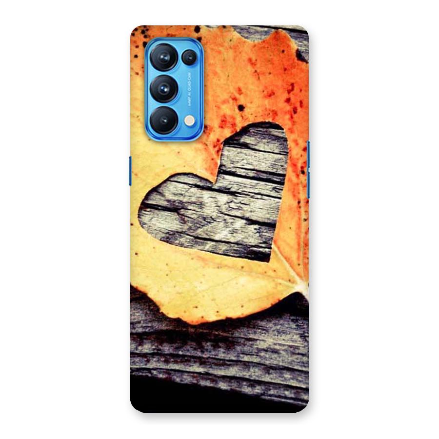 Wood Heart Leaf Back Case for Oppo Reno5 Pro 5G