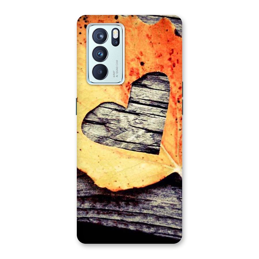 Wood Heart Leaf Back Case for Oppo Reno6 Pro 5G