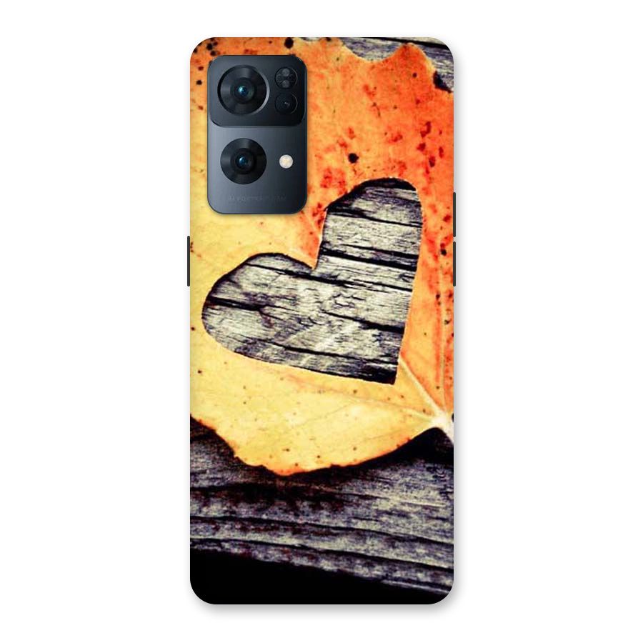 Wood Heart Leaf Back Case for Oppo Reno7 Pro 5G