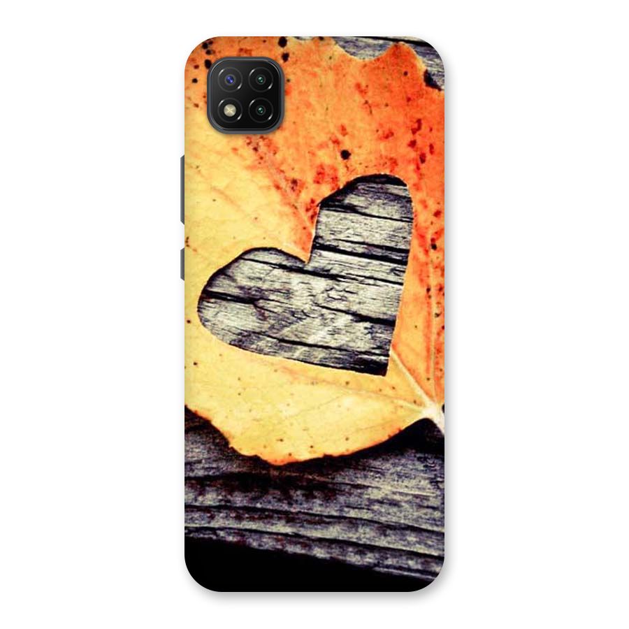 Wood Heart Leaf Back Case for Poco C3