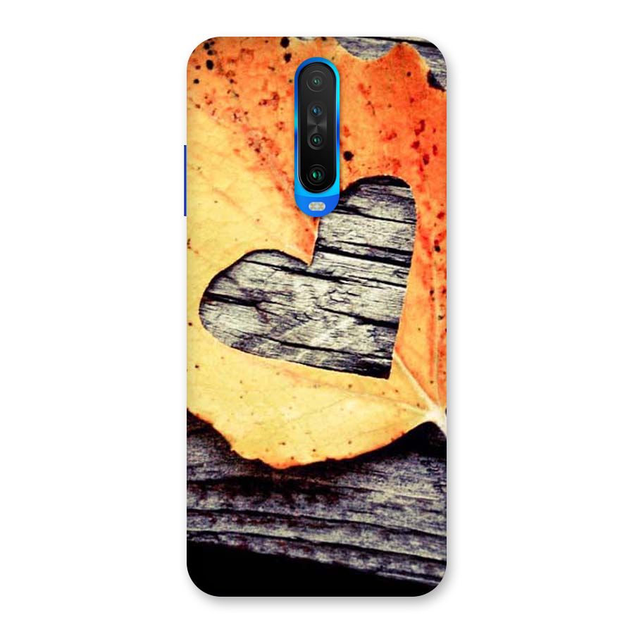 Wood Heart Leaf Back Case for Poco X2