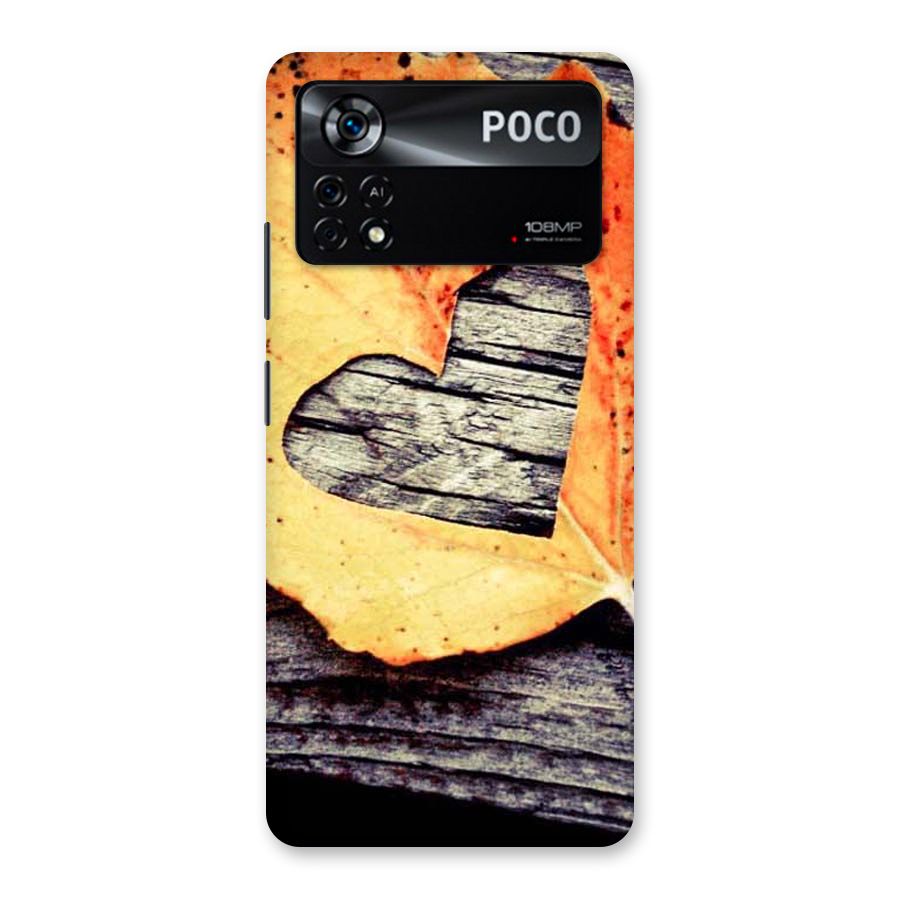 Wood Heart Leaf Back Case for Poco X4 Pro 5G