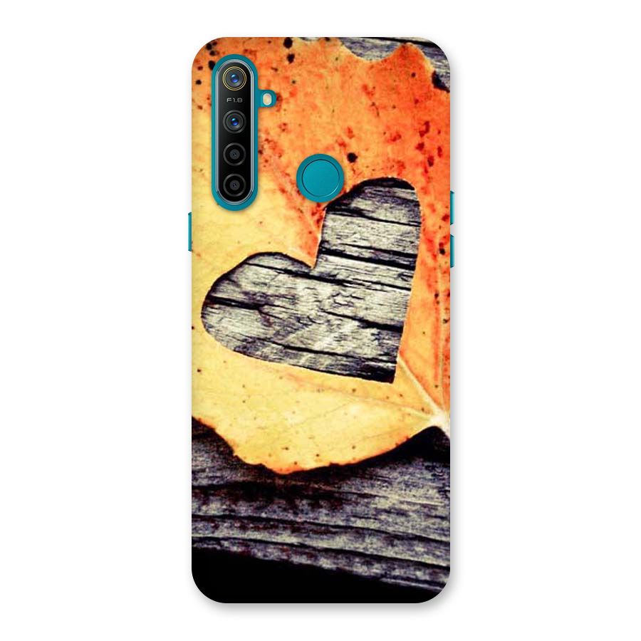 Wood Heart Leaf Back Case for Realme 5i