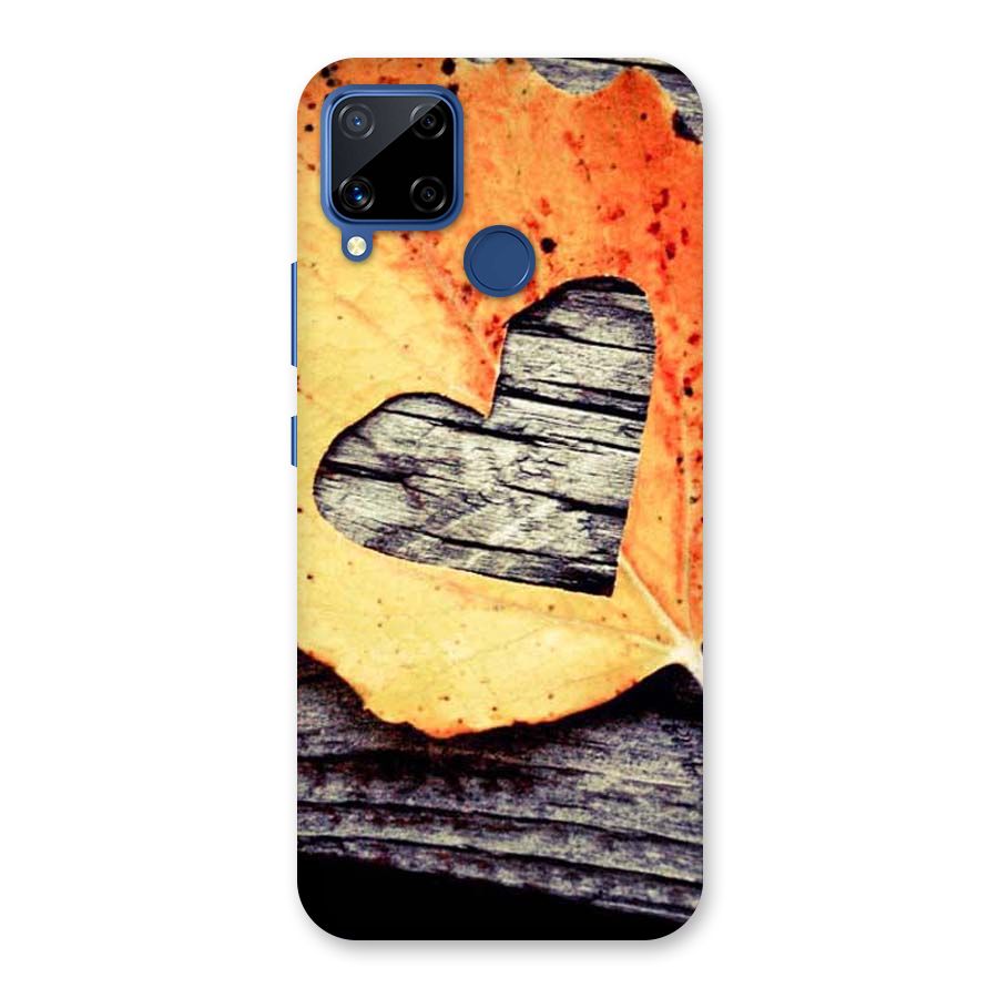Wood Heart Leaf Back Case for Realme C15
