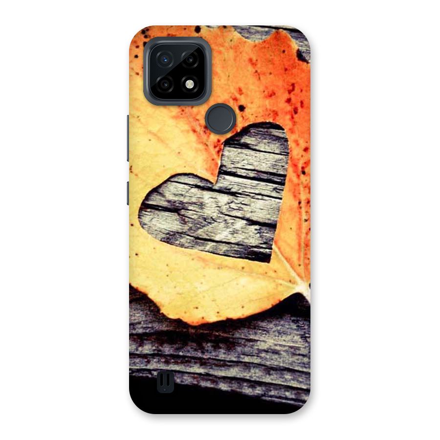Wood Heart Leaf Back Case for Realme C21