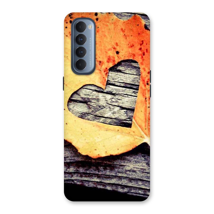 Wood Heart Leaf Back Case for Reno4 Pro