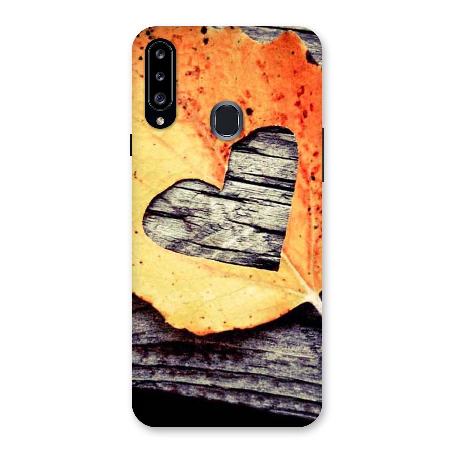 Wood Heart Leaf Back Case for Samsung Galaxy A20s