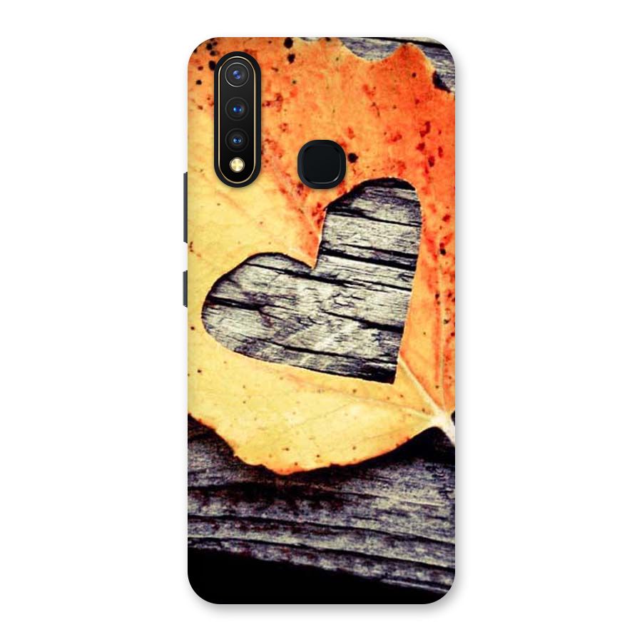 Wood Heart Leaf Back Case for Vivo U20