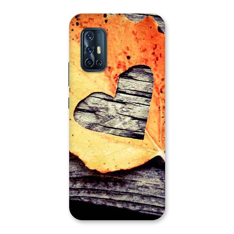 Wood Heart Leaf Back Case for Vivo V17