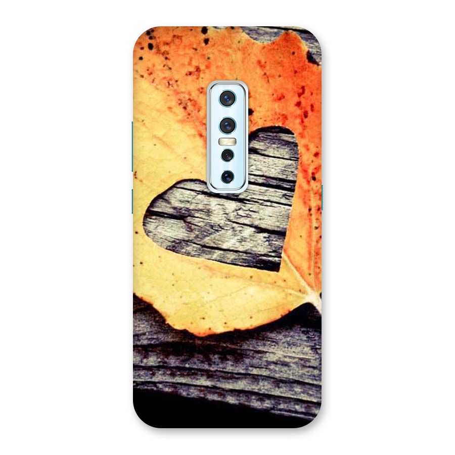 Wood Heart Leaf Back Case for Vivo V17 Pro