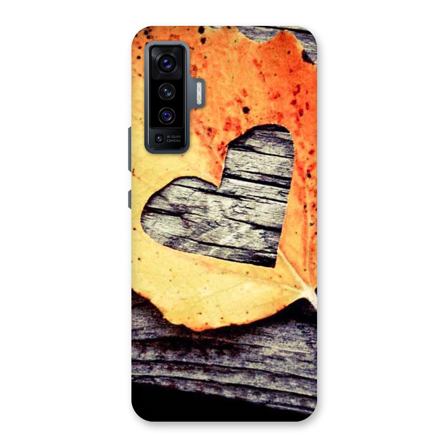 Wood Heart Leaf Back Case for Vivo X50