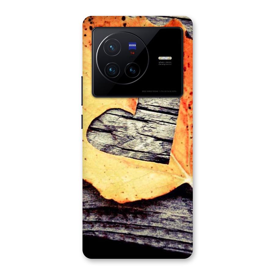Wood Heart Leaf Back Case for Vivo X80