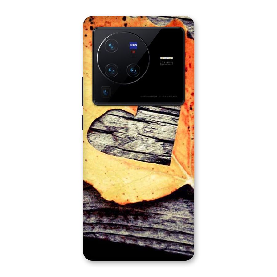 Wood Heart Leaf Back Case for Vivo X80 Pro