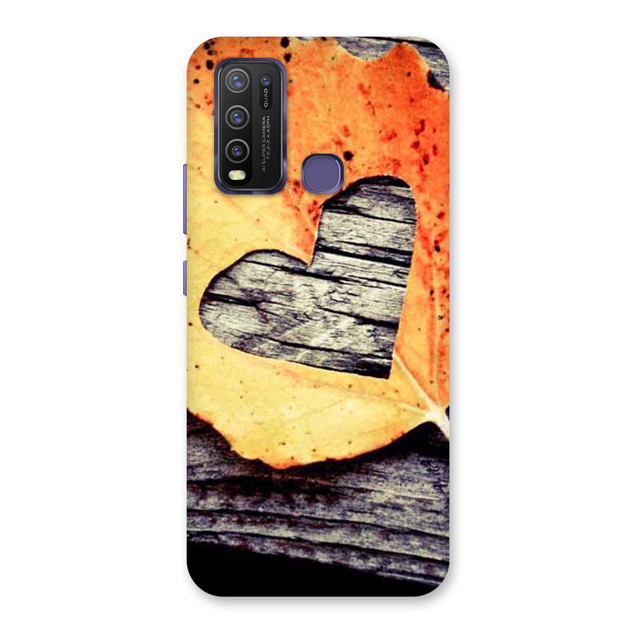 Wood Heart Leaf Back Case for Vivo Y30