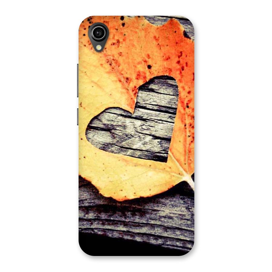 Wood Heart Leaf Back Case for Vivo Y90