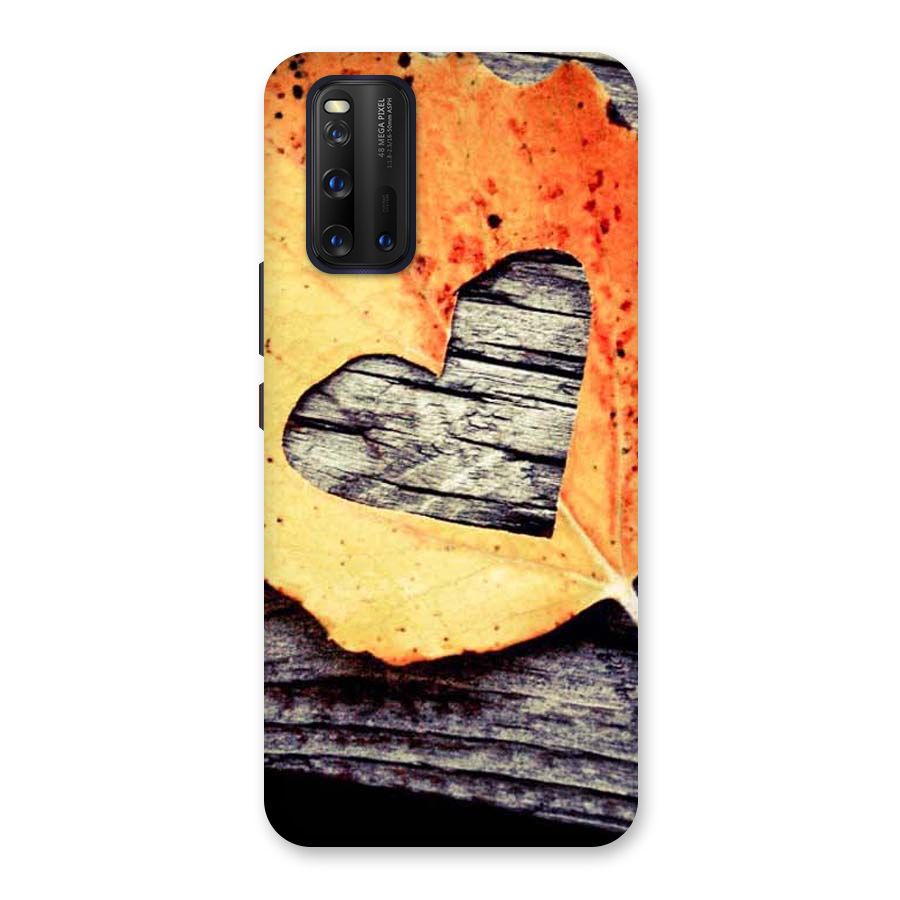 Wood Heart Leaf Back Case for Vivo iQOO 3