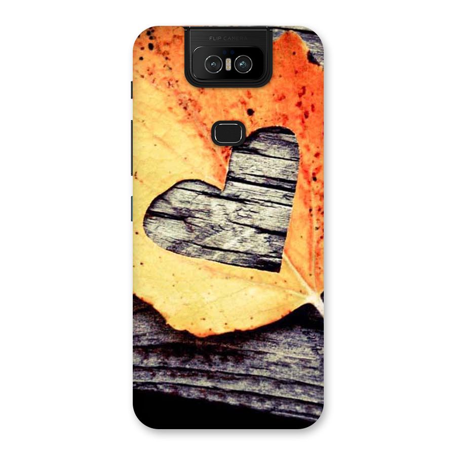 Wood Heart Leaf Back Case for Zenfone 6z