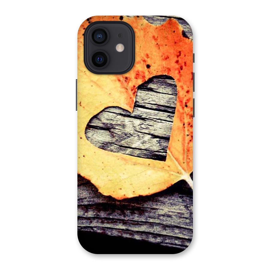 Wood Heart Leaf Back Case for iPhone 12