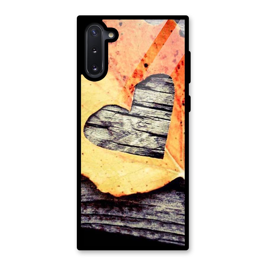 Wood Heart Leaf Glass Back Case for Galaxy Note 10