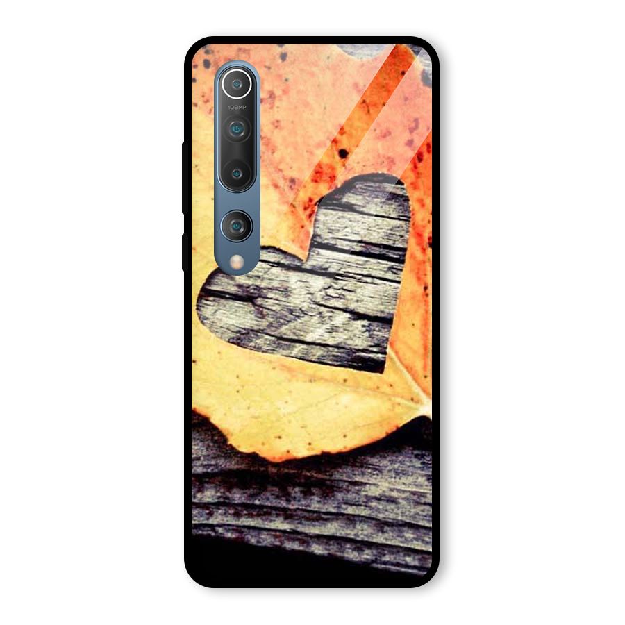 Wood Heart Leaf Glass Back Case for Mi 10