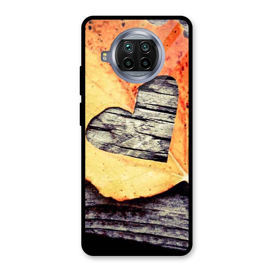 Wood Heart Leaf Glass Back Case for Mi 10i