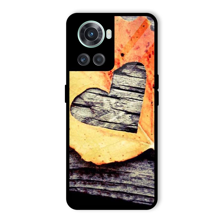 Wood Heart Leaf Glass Back Case for OnePlus 10R