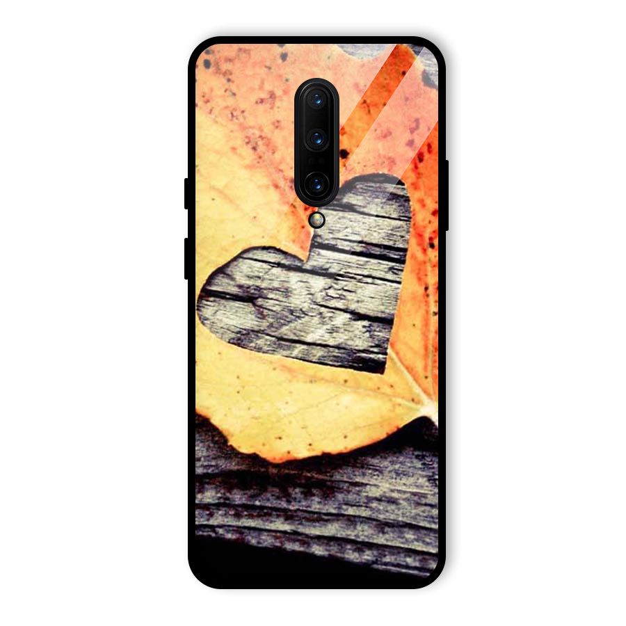 Wood Heart Leaf Glass Back Case for OnePlus 7 Pro