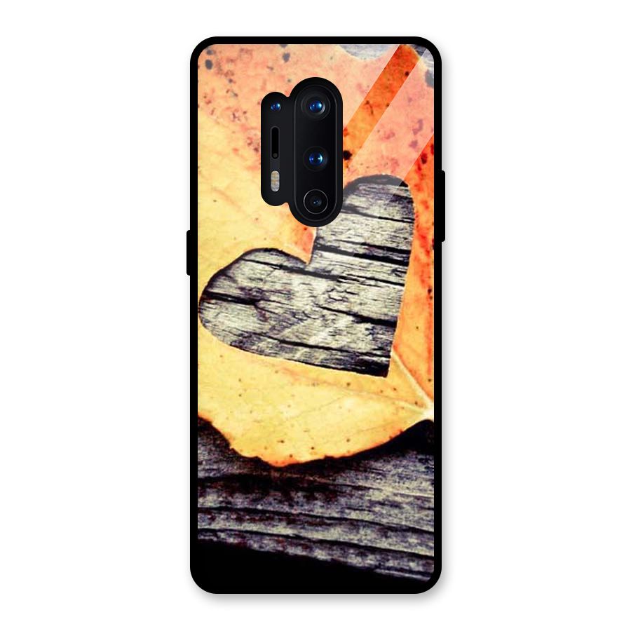 Wood Heart Leaf Glass Back Case for OnePlus 8 Pro
