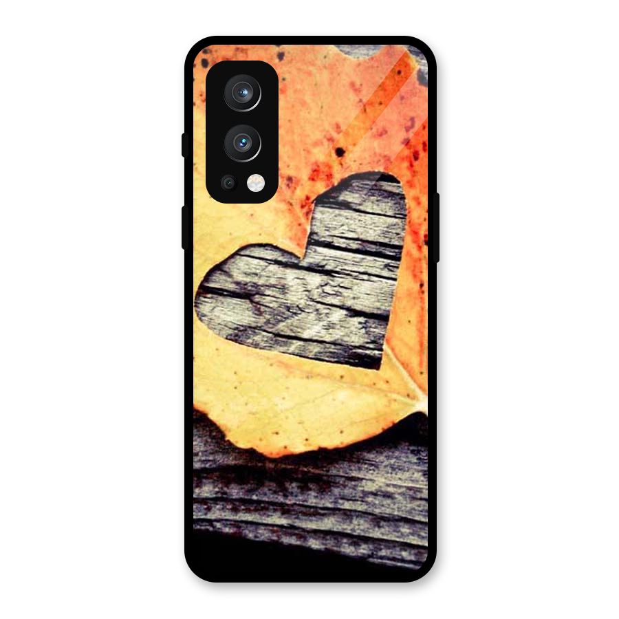Wood Heart Leaf Glass Back Case for OnePlus Nord 2 5G