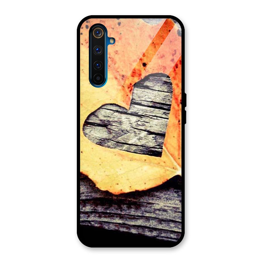 Wood Heart Leaf Glass Back Case for Realme 6 Pro