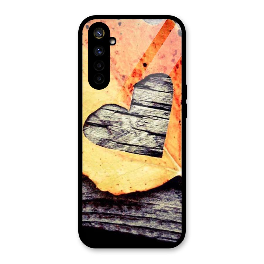 Wood Heart Leaf Glass Back Case for Realme 6i