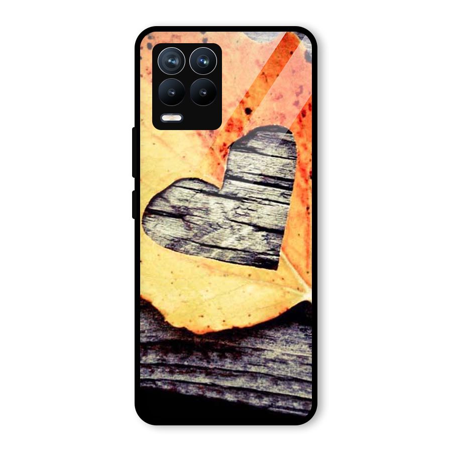 Wood Heart Leaf Glass Back Case for Realme 8 Pro