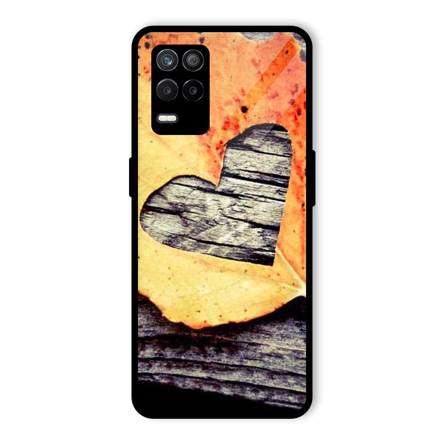 Wood Heart Leaf Glass Back Case for Realme 9 5G