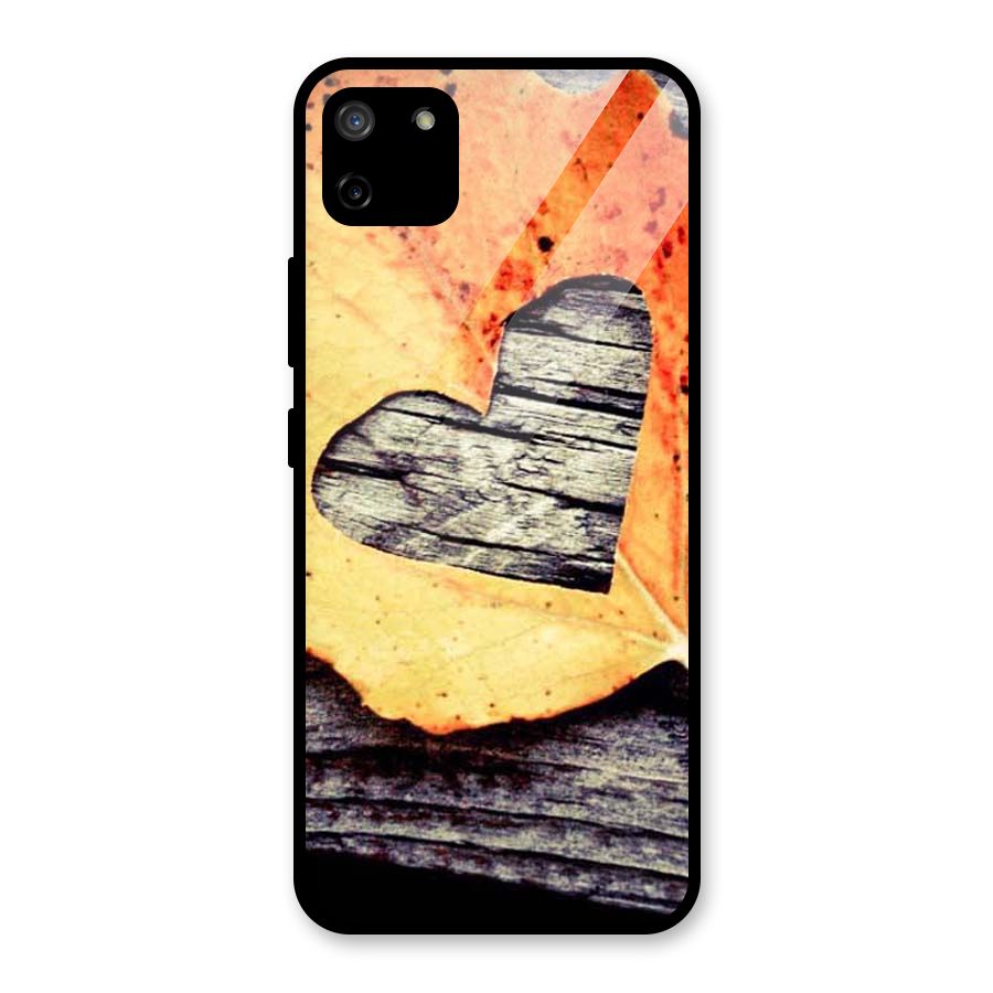 Wood Heart Leaf Glass Back Case for Realme C11