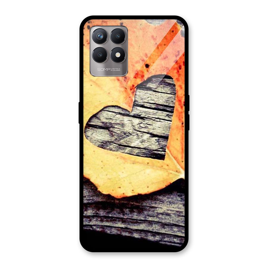 Wood Heart Leaf Glass Back Case for Realme Narzo 50