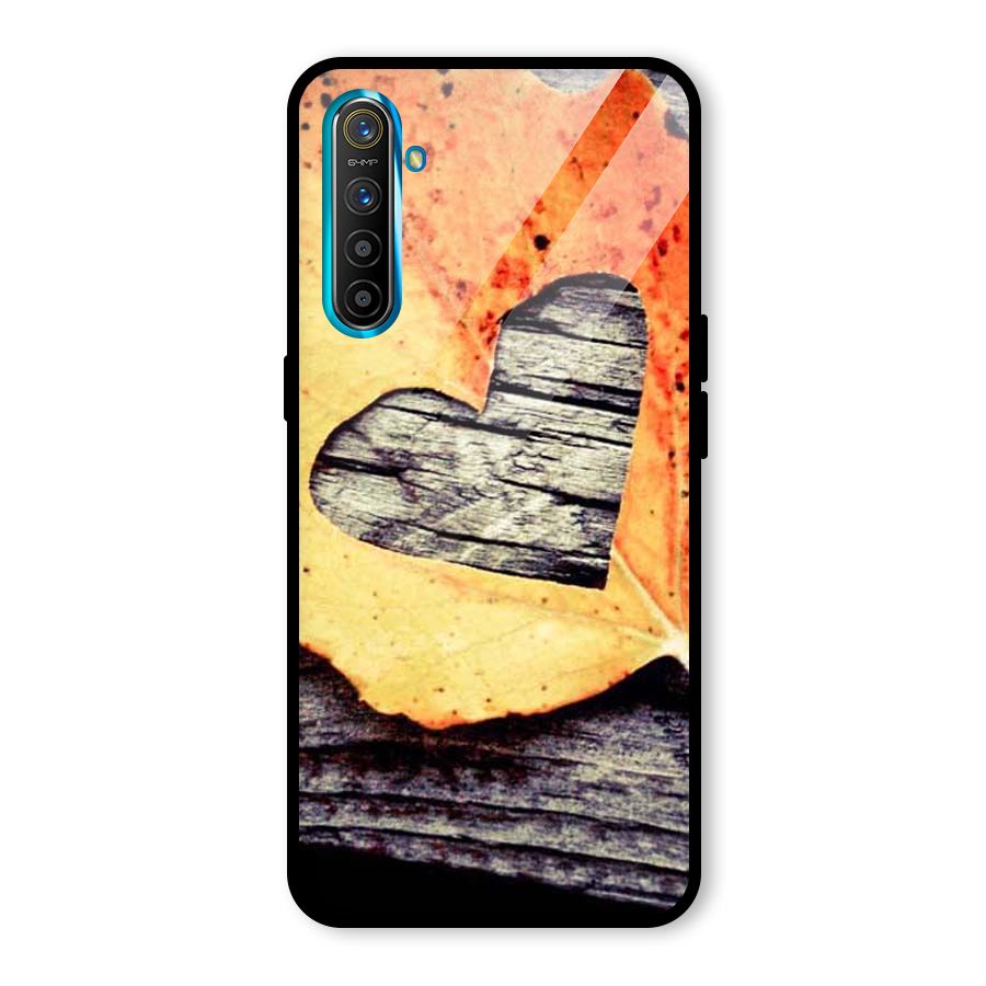 Wood Heart Leaf Glass Back Case for Realme X2