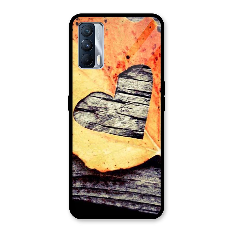 Wood Heart Leaf Glass Back Case for Realme X7