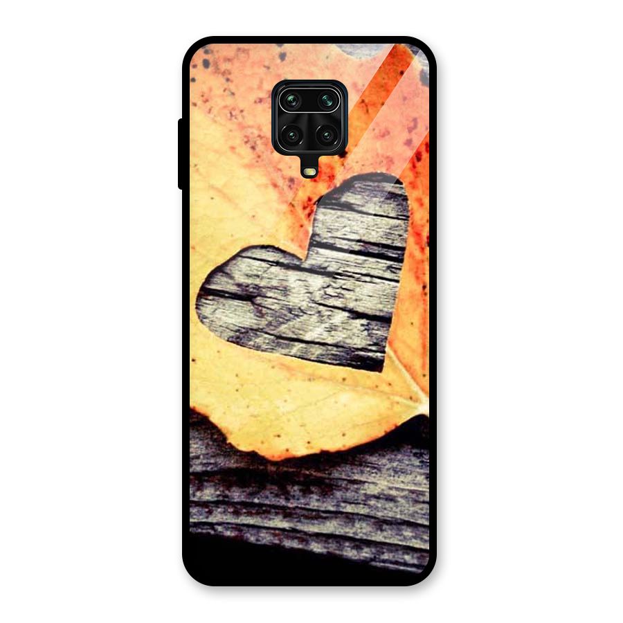 Wood Heart Leaf Glass Back Case for Redmi Note 10 Lite