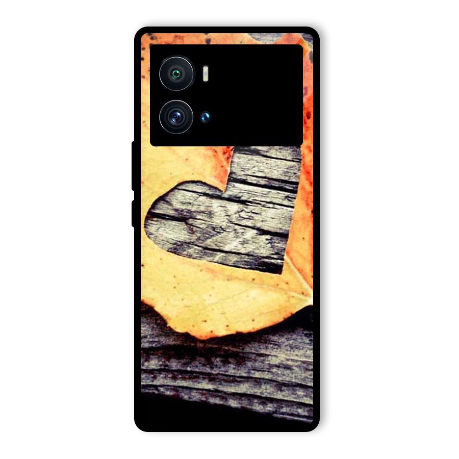 Wood Heart Leaf Glass Back Case for Vivo iQOO 9 Pro