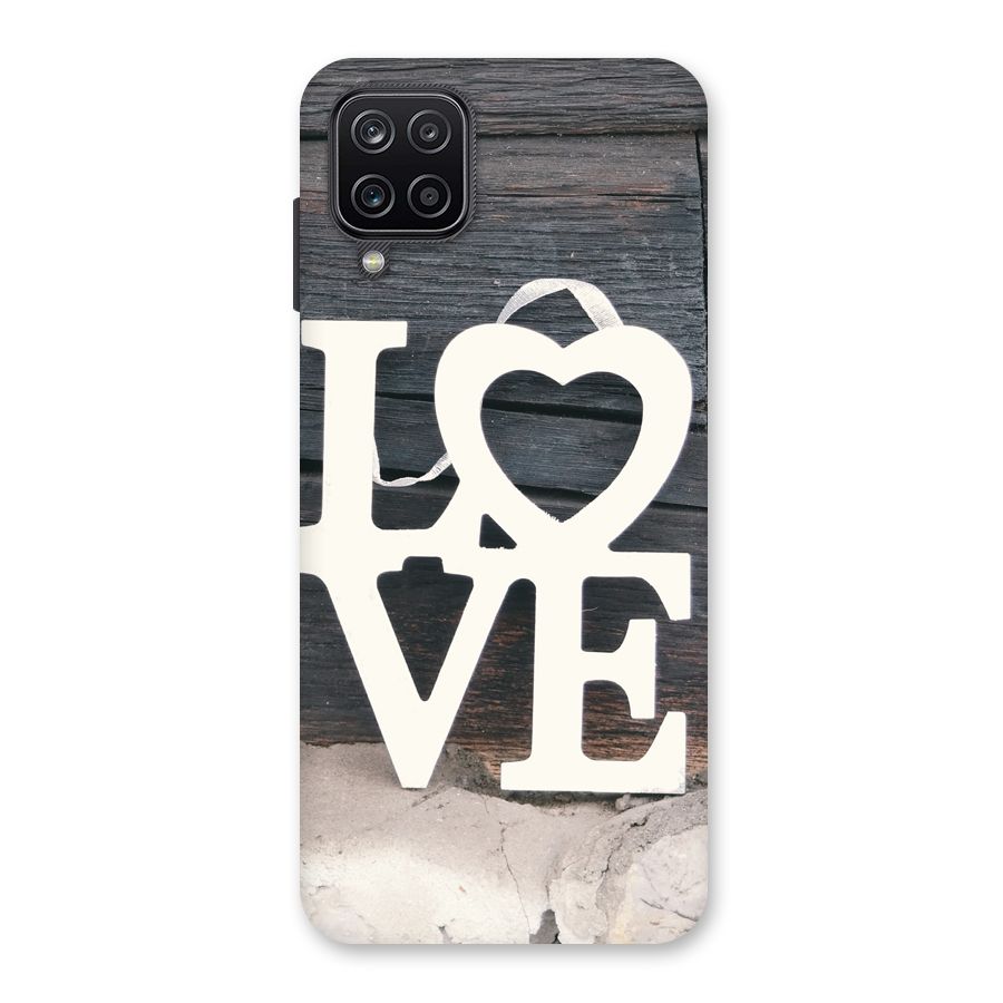 Wood Love Lock Back Case for Galaxy A12