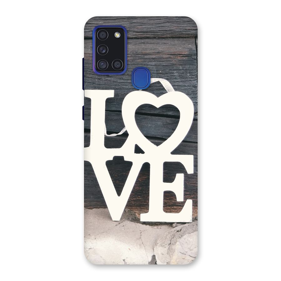 Wood Love Lock Back Case for Galaxy A21s