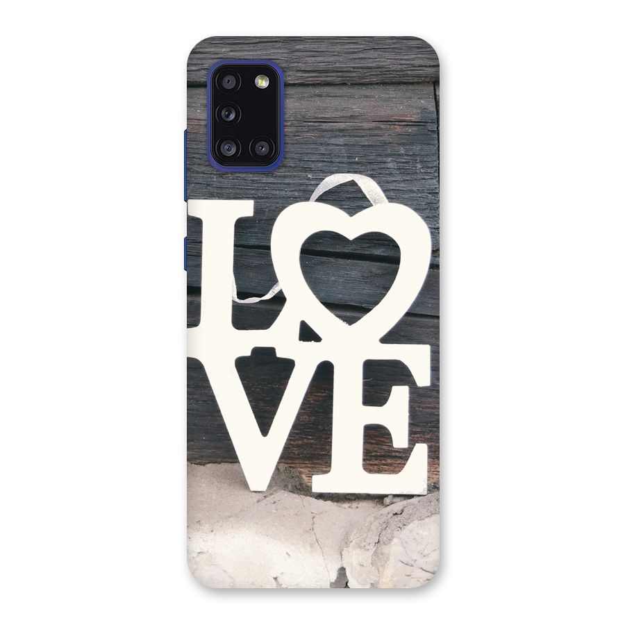 Wood Love Lock Back Case for Galaxy A31