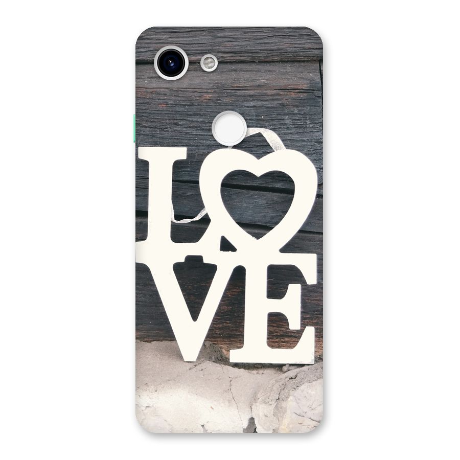 Wood Love Lock Back Case for Google Pixel 3