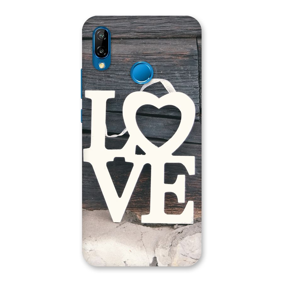 Wood Love Lock Back Case for Huawei P20 Lite