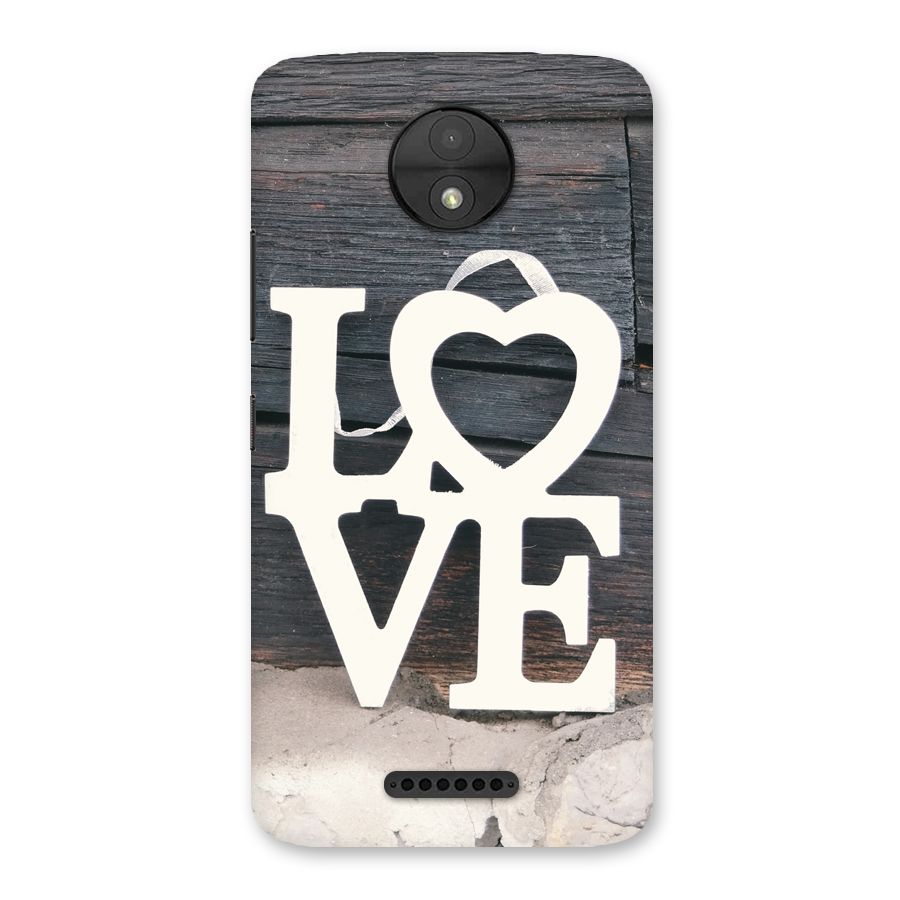 Wood Love Lock Back Case for Moto C