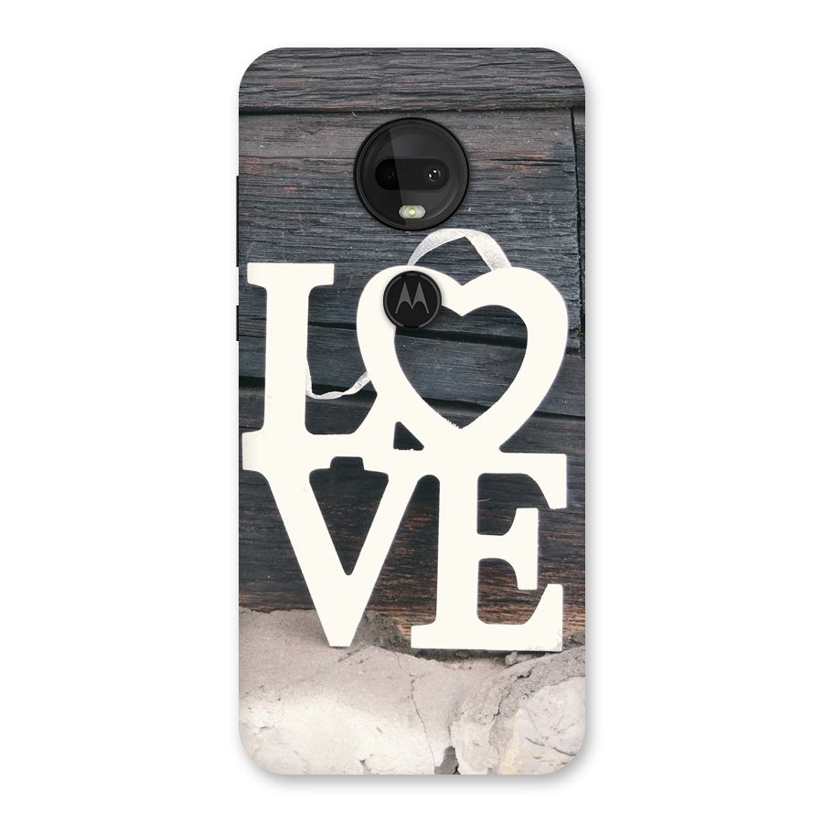 Wood Love Lock Back Case for Moto G7