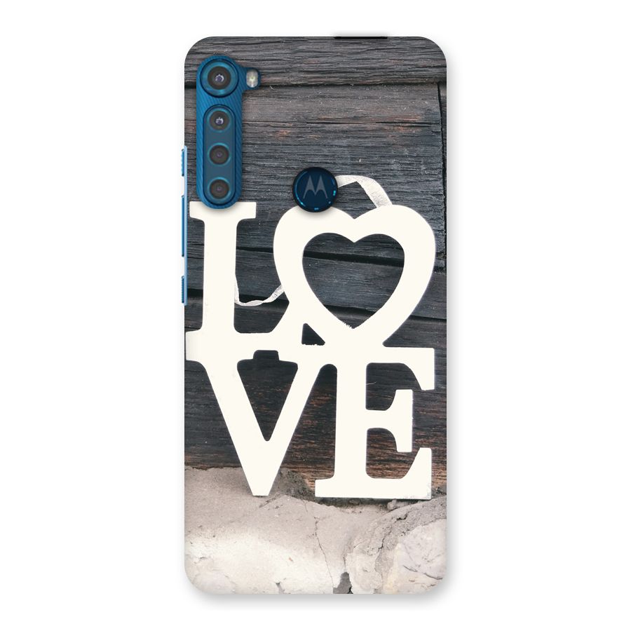 Wood Love Lock Back Case for Motorola One Fusion Plus