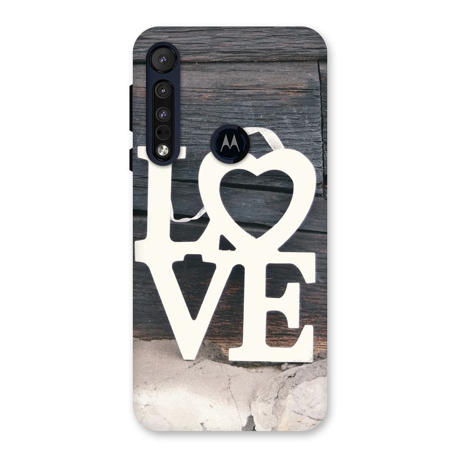 Wood Love Lock Back Case for Motorola One Macro