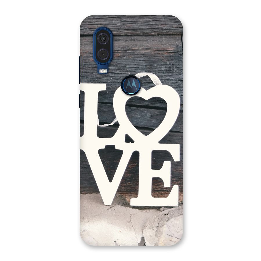 Wood Love Lock Back Case for Motorola One Vision
